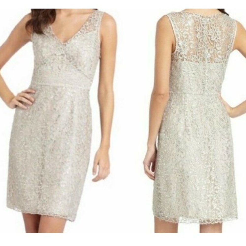 BCBG Silver Evening Dress